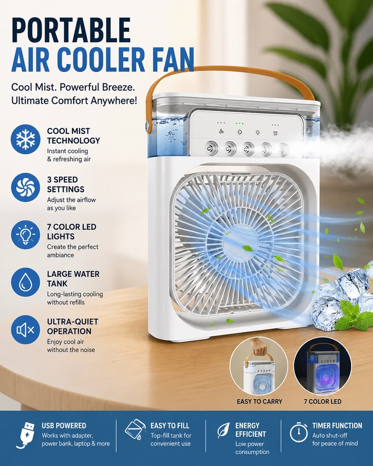 Cooling Ice Fan - Portable Air Cooler